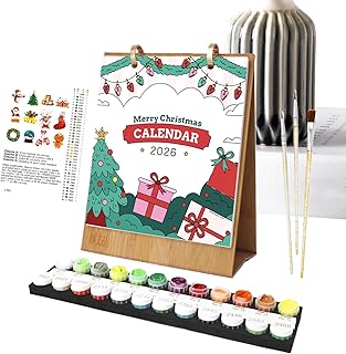 Calendrier De L'Avent | Calendriers De Bureau À Peinture Thème Noël | Fournitures Artistiques Pour Ados Enseignants Famille