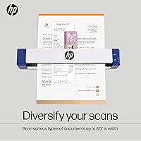 Vista 6 de HP Escáner de documentos portátil PS100W Escáner digital simple, compacto, portátil, inalámbrico, de 1 cara para el hogar y la oficina