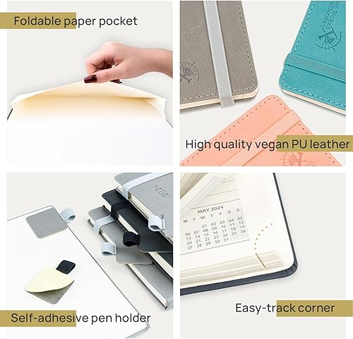 Miniatura 4 de POPRUN Agenda mensual 2024-2025 (6.5 x 8.5 pulgadas), calendario de 18 meses (enero de 2024 a junio de 2025) tapa suave, planificador con pestañas