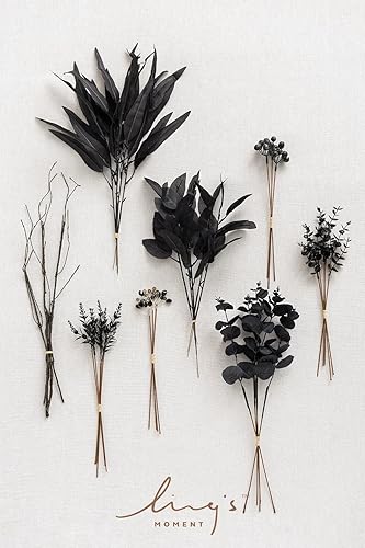 Miniatura 3 de Ling's Moment Juego de 33 tallos de vegetación artificial, 33 piezas con 8 tipos de púas de vegetación sintética para ramos de novia, bodas,