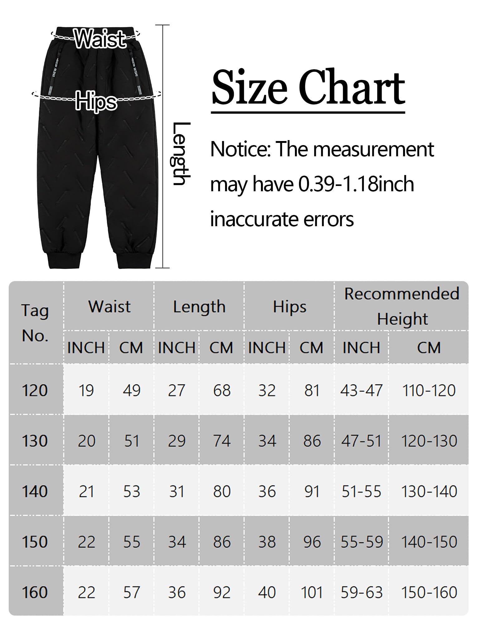Pantaloni In Pile Bambino Inverno Caldo Pantaloni Impermeabili Ragazzo Ragazza Taglio - Vento Pantaloni Addensare con Tasca Zippata 5-13 Anni