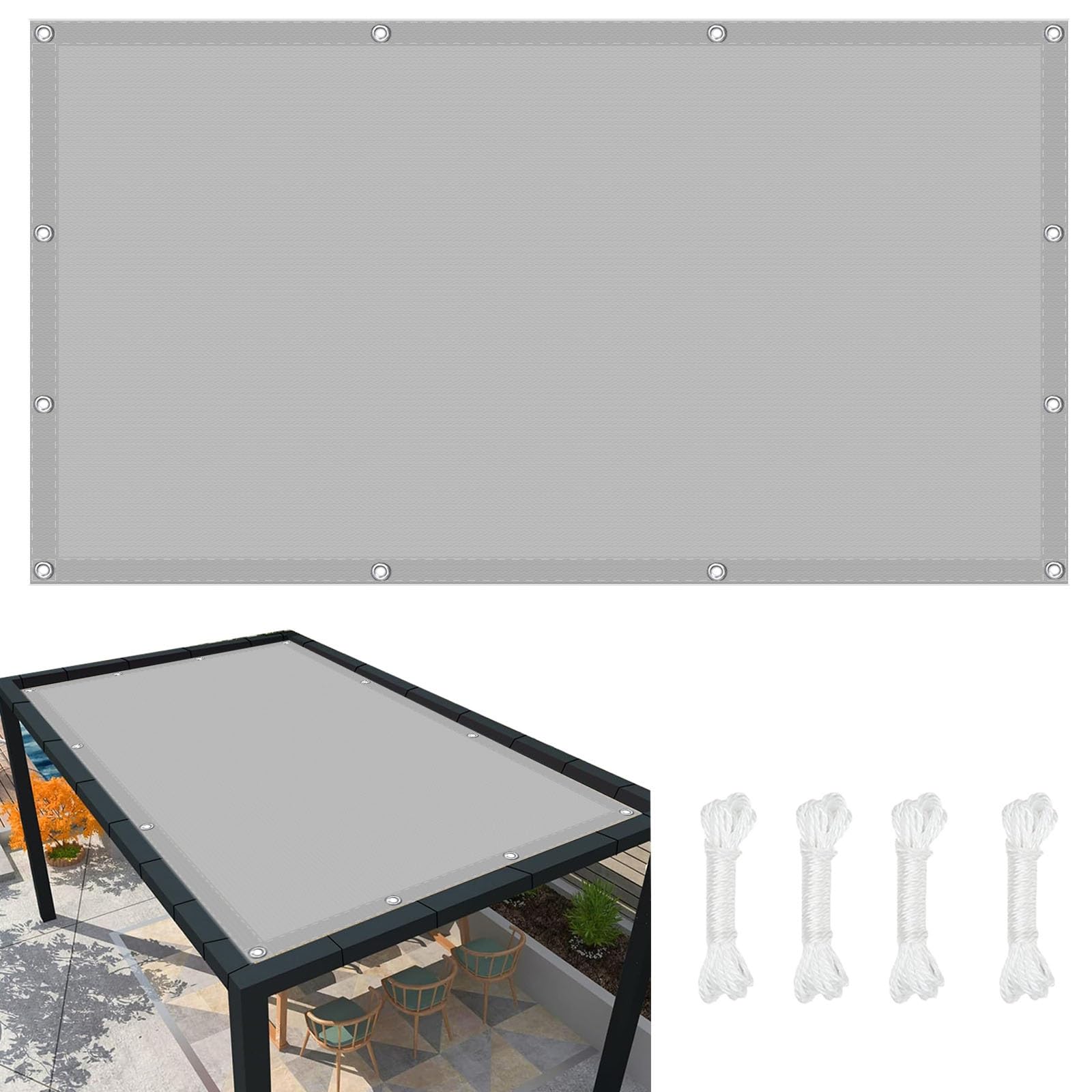 Protection solaire 98% UV avec cette voile d'ombrage carrée de 3.8 x 5 m