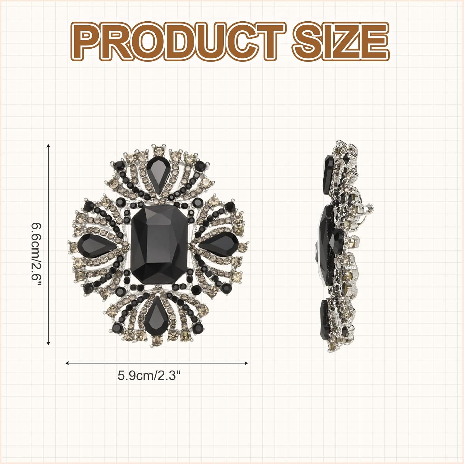 MECCANIXITY Vintage Crystal Rhinestone Brooch for Women, Flower Lapel Pins Alloy Rhinestone Cross Flower Brooch Pin for Scarves Dress