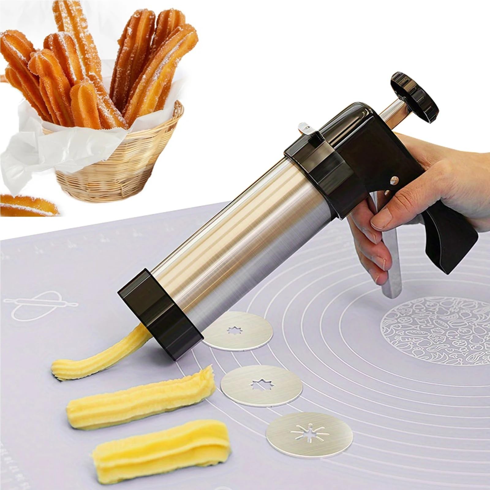 Kit de pistolet manuel for presse à churro et biscuits