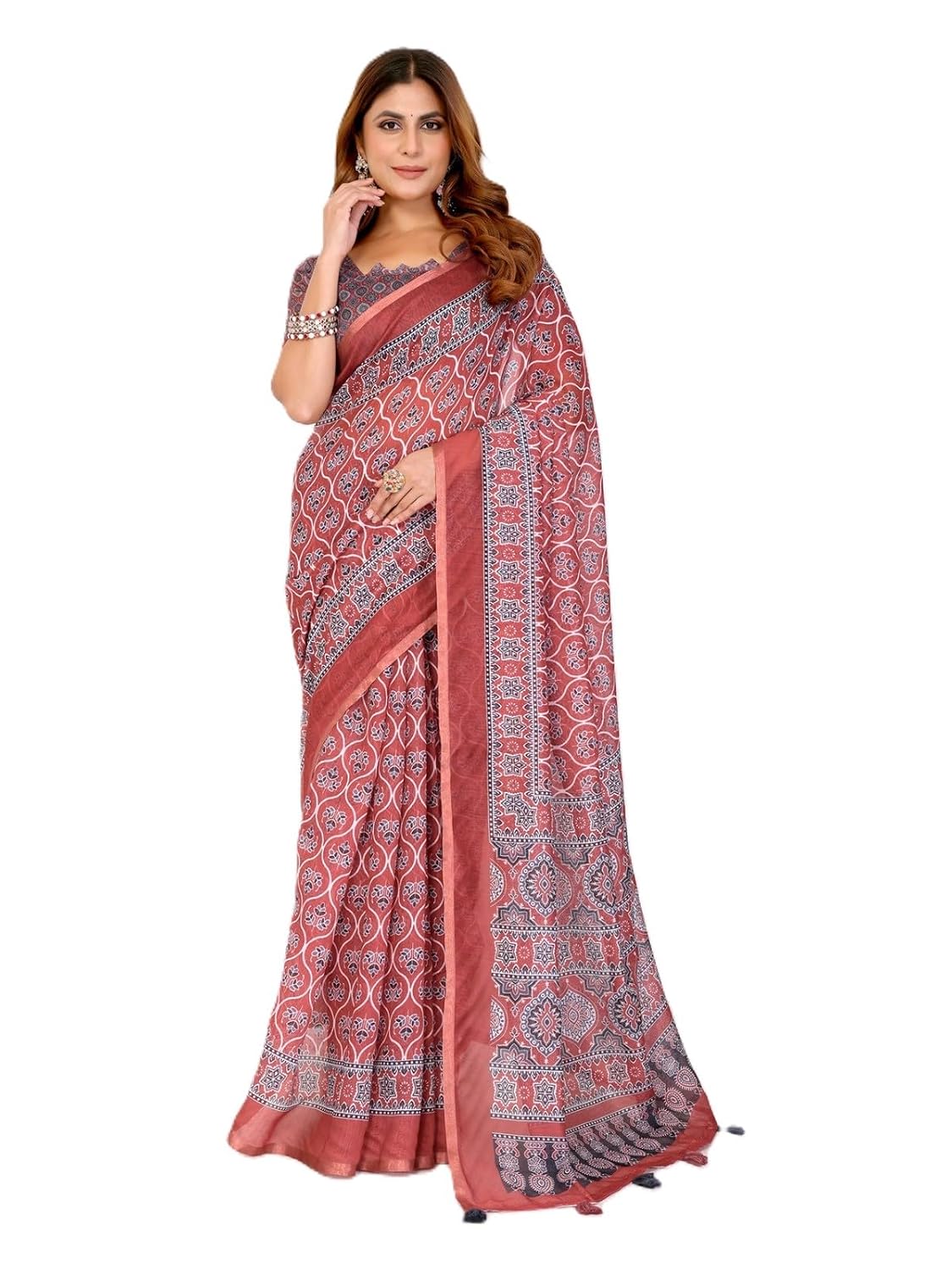 NARMANTAPrinted Soft Saree with Elegant Border Design Lightweight Draping Ethnic Wear for Women Festive Casual Occasion Co... - Review, Price and Buying Guide