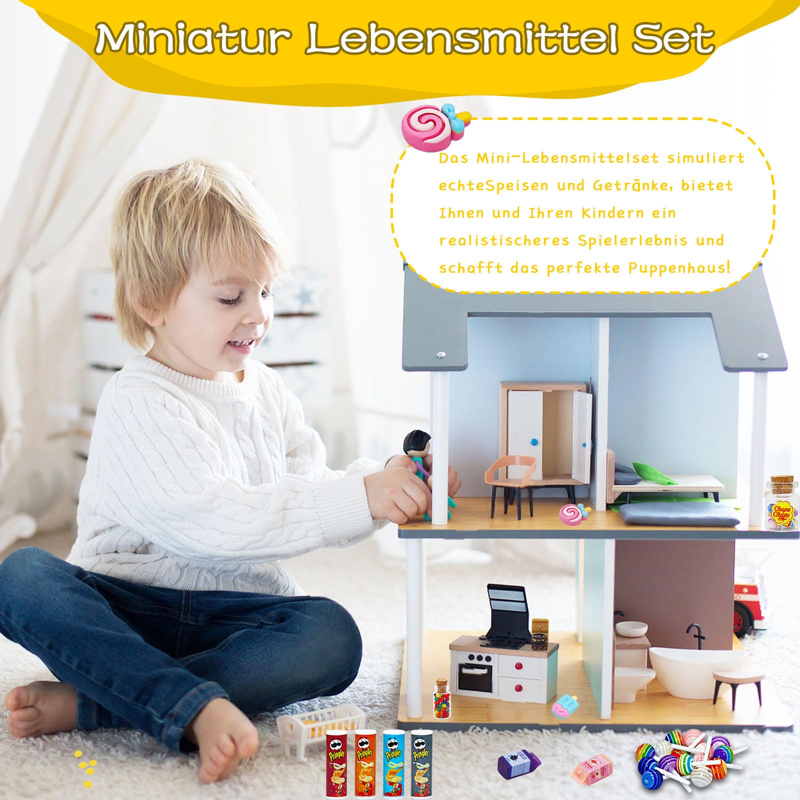 Ensemble d'accessoires miniatures pour maison de poupée, 14 accessoires de lutin - 10 bouteilles en verre