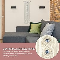 Vista 2 de HOMSFOU Tapiz bohemio de macramé para colgar en la pared, con borlas y borlas tejidas a mano, arte de pared para dormitorio, sala de estar