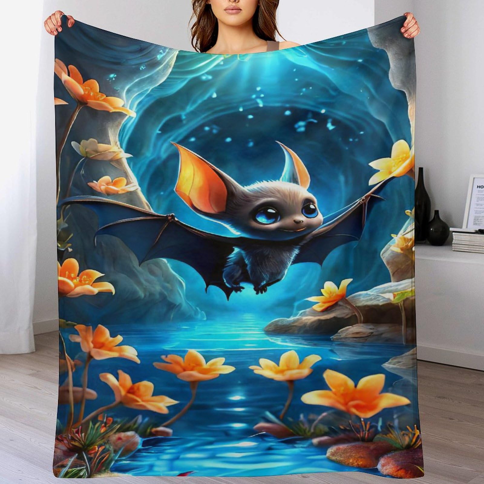 Couverture chauve-souris flannel plaid canapé enfants et adultes 130x150