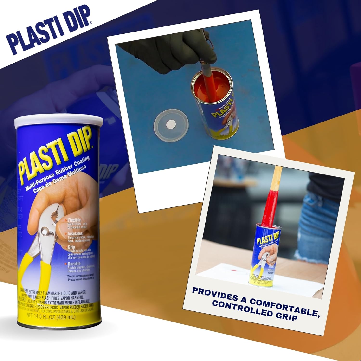 Plasti Dip Original Red Dip Can 14.5 oz 6 Pack, Multi-Purpose Air-Dry Rubber Coating, Peelable Flexible Protective Finish for Tool Handles, Household Objects, Workbench Use & DIY Projects