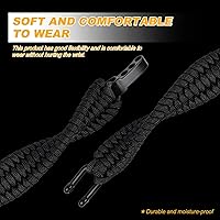 Vista 5 de Pulsera de supervivencia, pulsera táctica de paracaídas con conexión de grillete tipo U de acero inoxidable forjado, tres agujeros ajustables