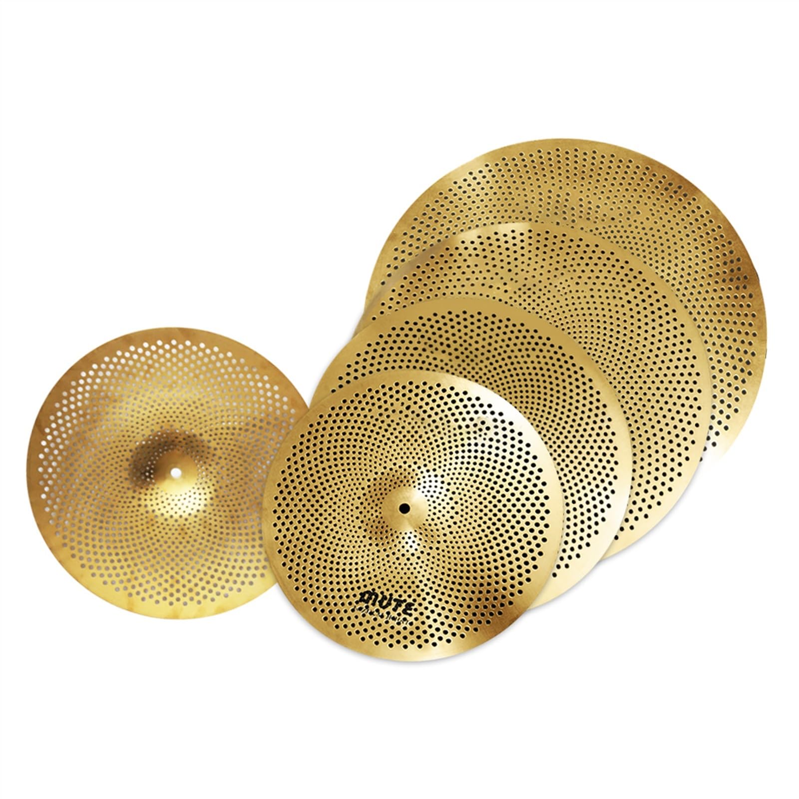 Low Volume Gold Mute Beckenset 14" Hi-Hat+16" Crash+18" Crash+20" Ride Für Schlagzeug-Set Zubehör für Schlaginstrumente