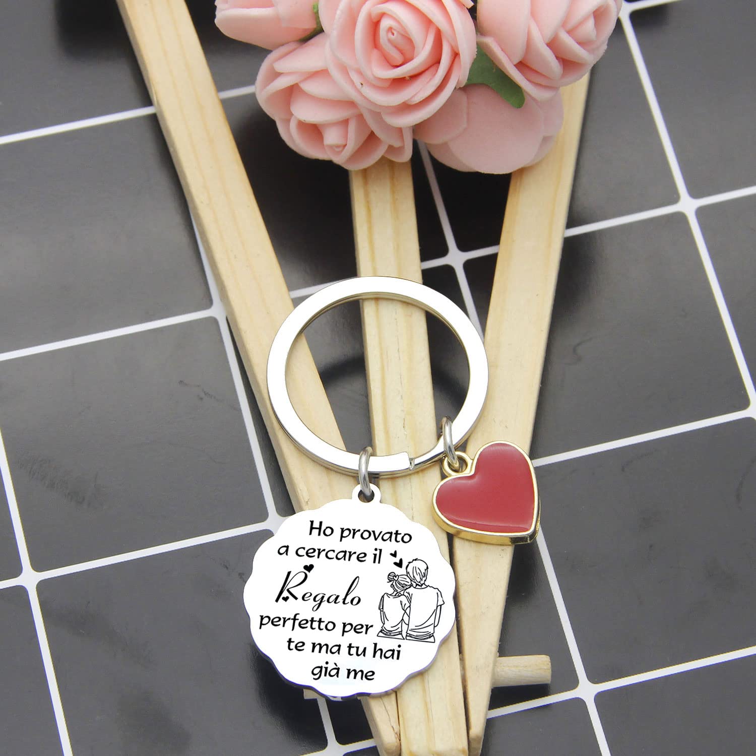 LUODAN Regalo San Valentino Portachiavi idee Regalo per Anniversario Portachiavi Coppia Regalo Fidanzata Fidanzato lei lui Regalo Coppia romantico portachiavi moglie marito Regalo Compleanno