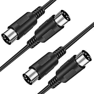 Ancable MIDI Cable 5Pin DIN Male to Male for MIDI Controller 0.3M 2Pack, Midi Cable Compatible with Synthesizer, Piano Keyboard,Sequencer,Electronic Drums,Effect Processor,Sampler,Multi-Effect Pedal