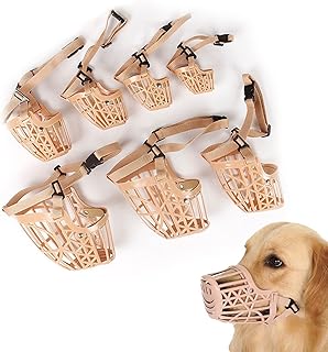 Maulkorb für Hunde, Maulkorb für Hunde, gegen Bellen und Beigen, Maulkorb aus weichem Silikon für Hunde, verstellbare Schnalle, Anti-Biss, für kleine, mittlere und große Hunde, 7 Stück