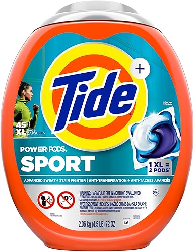 Vista 19 de Tide Power Pods - Paquete de detergente para ropa con Febreze Sport, 32 unidades, Febreze Freshness con defensa de olores deportivos