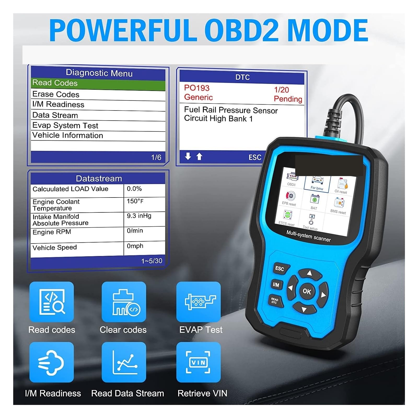 Skaner OBD2 BM700 dla MINI EPB Airbag TPMS Battery Oil Reset samochodowy Darmowa aktualizacja Narzędzie diagnostyczne samochodu, Jednostka Serwisowa
