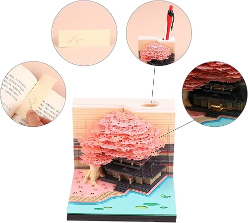 Miniatura 4 de Calendario de pieza de tiempo  Calendario de escritorio 2024 con luces LED  Calendario 3D tallado en papel, bloc de notas, regalo para Acción de