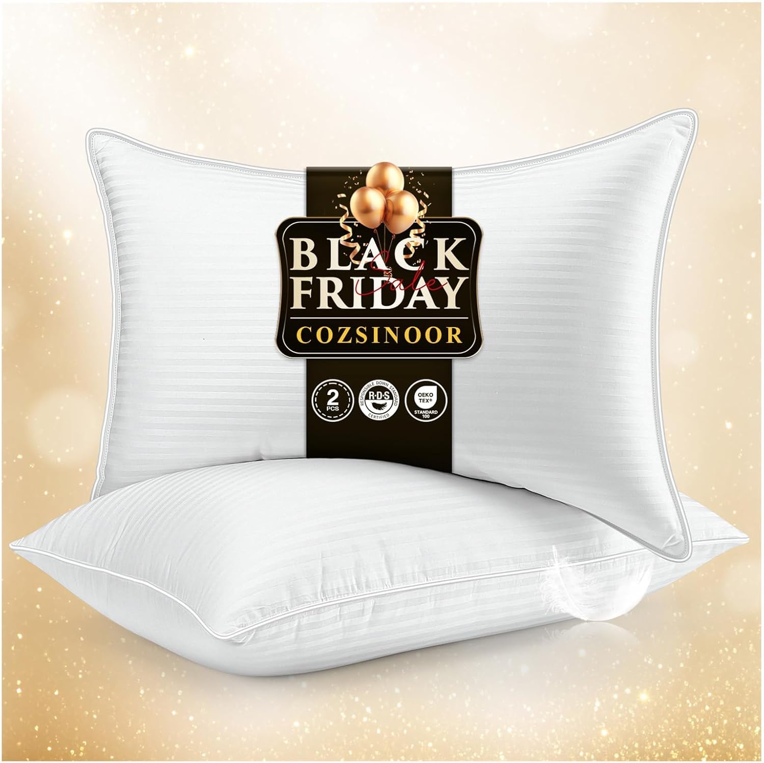 Set 2 Almohadas Pluma de Ganso Queen