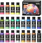 Shuttle Art Color Change Acrylic Paint, 20 Chameleon Colors Acrylic Paint, 60ml/2oz Bottles, Iridescent Paint for Artists, Beginners, Kids Painting & Crafting on Canvas, Rocks, Wood, Fabric, Ceramic
