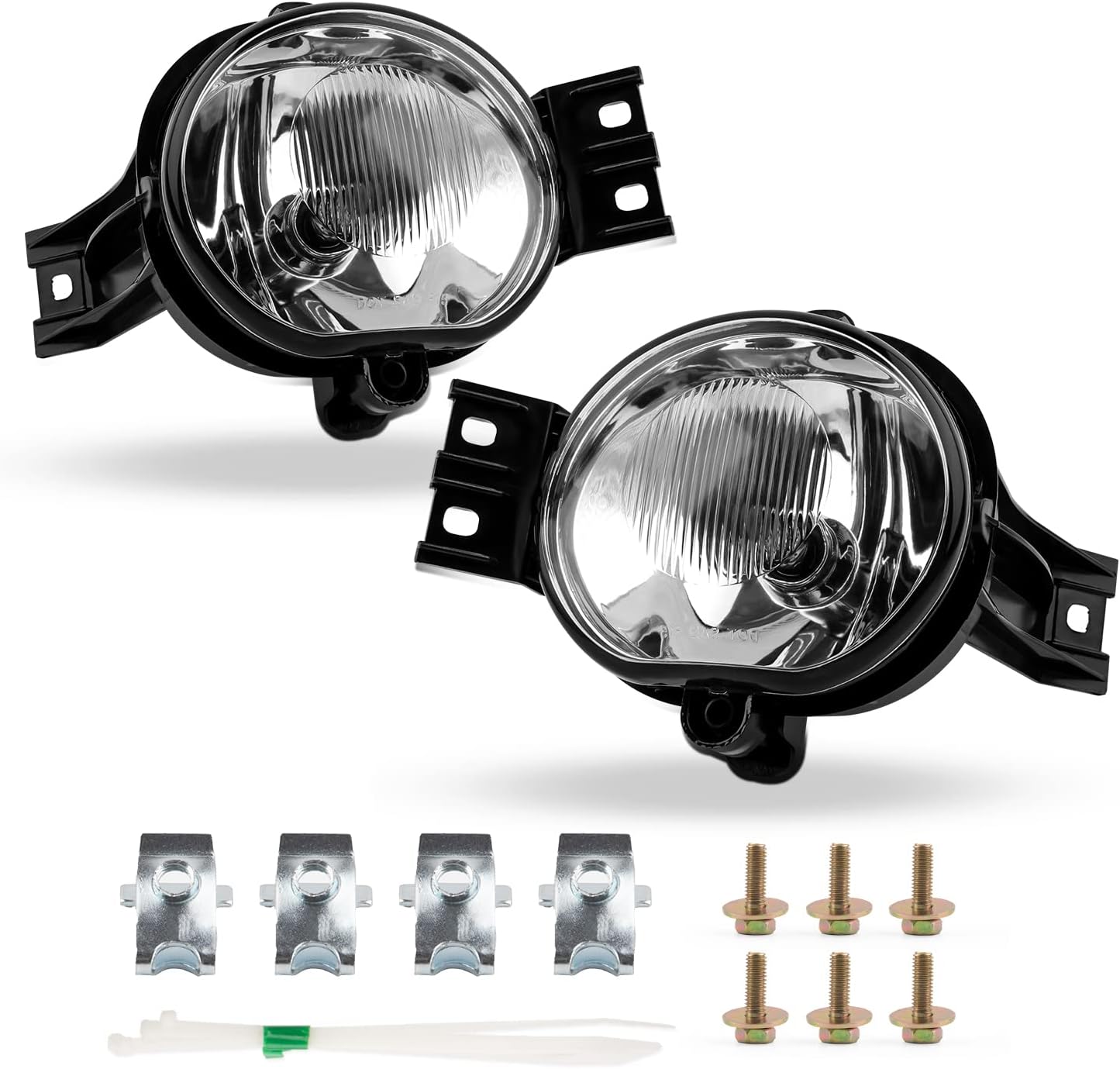 RP Remarkable Power, Fog Light for 2002-2008 Ram 1500/03-09 Ram 2500/03-10 Ram 3500, 2004 Durango 2nd Generation, 05-06 Durango Pickup Truck 9006 12V 51W with Clear Lens Black Bezel Pair FL7109