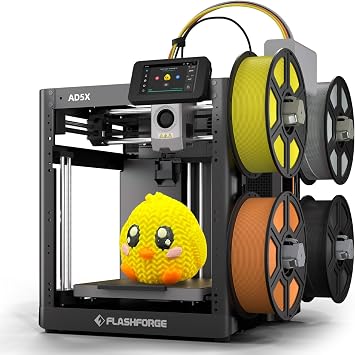 Flashforge AD5X Multi-Color 3D Printer High-speed 4-color printing, Maximum speed 23.6 inches 600 mm per second, One-click automatic leveling, IFS multi-material 3D printer, Modeling size 8.7 x