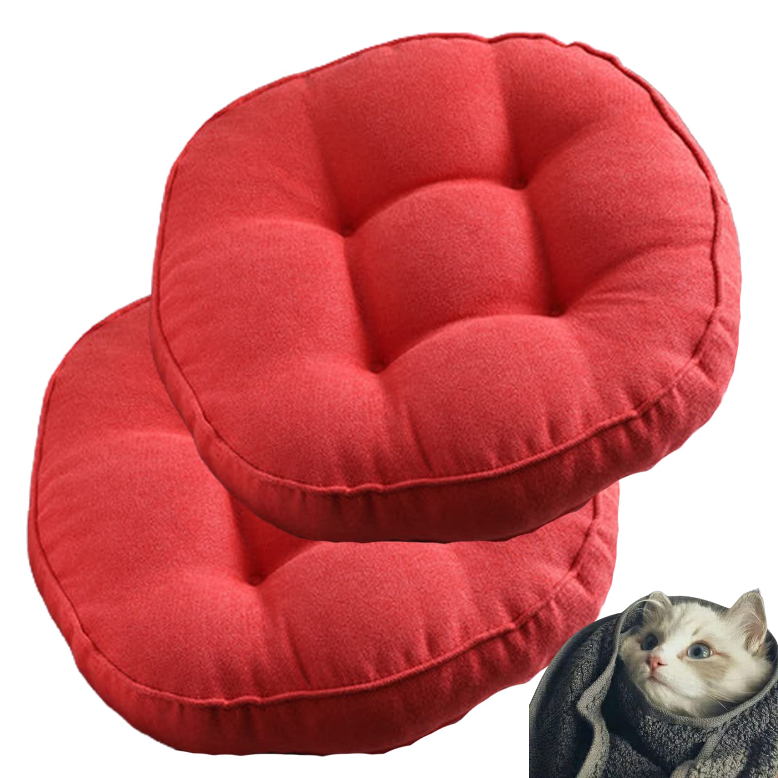Okrągłe aksamitne poduszki dekoracyjne - miękkie poszewki podłogowe do sypialni, salonu, kanapy, krzesła - 40 cm (zestaw 2 szt.) - rious t &