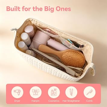 Veki Storage Bag for Dyson Airwrap/Shark FlexStyle (Off-White, 37×20×16 cm)