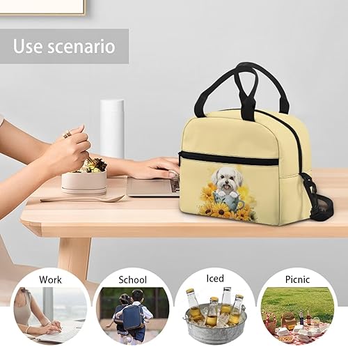 Vista 83 de doginthehole Bolsa de almuerzo portátil de teñido anudado azul, bolsa de almuerzo, organizador reutilizable, hielera para adultos, al aire libre