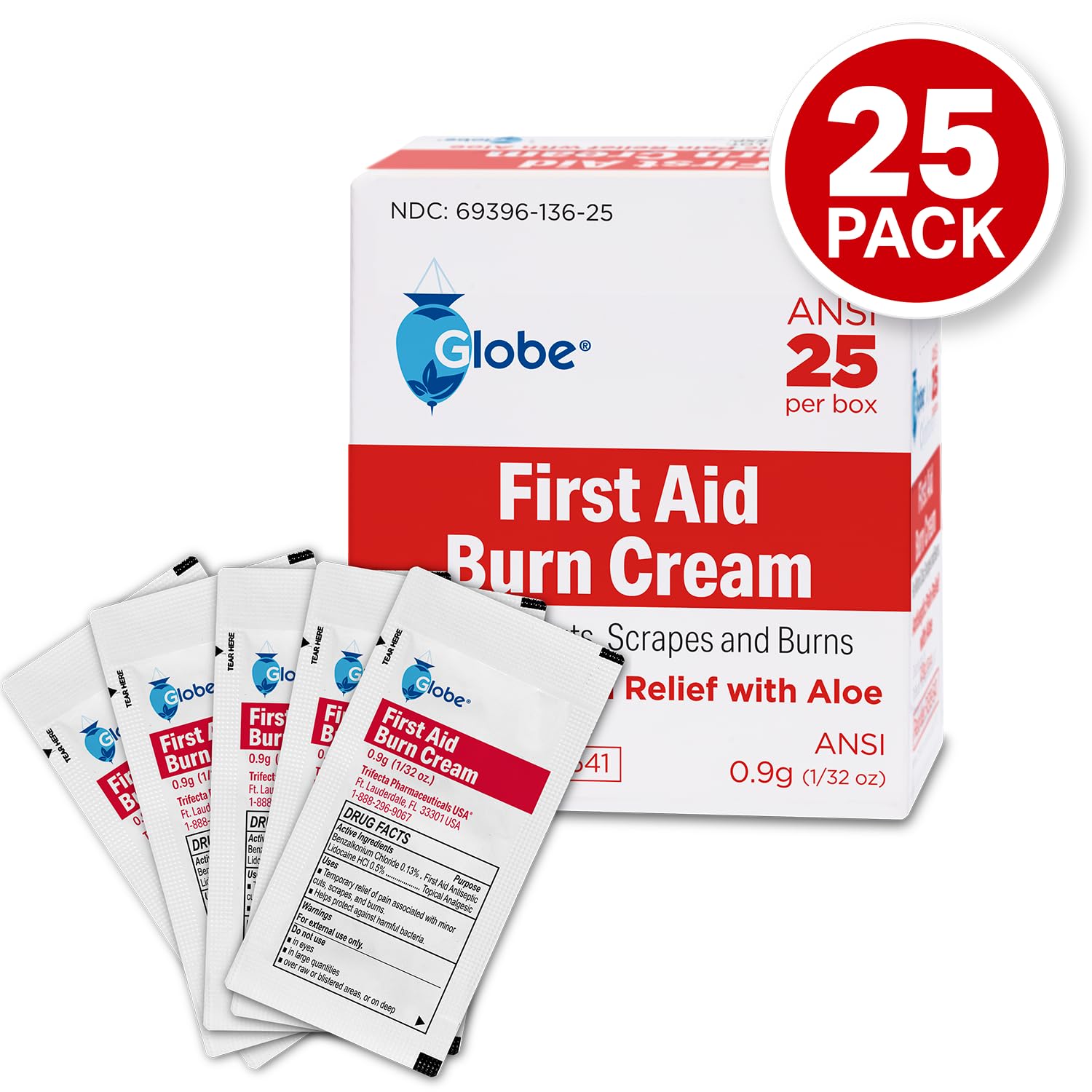 Globe Burn Cream 0.9g Packets, (Box of 25) Advanced First Aid Cream — Amazon image 3