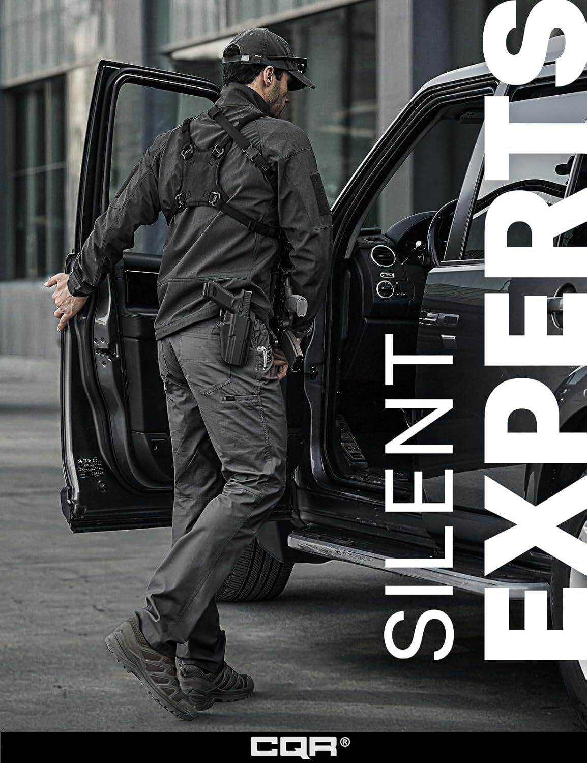 CQR Men's Flex Stretch Tactical Pants, Water Resistant Ripstop Cargo Pants, Lightweight EDC Outdoor Work Hiking Pants - Image 5