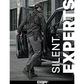 CQR Men\'s Flex Stretch Tactical Pants, Water Resistant Ripstop Cargo Pants, Lightweight EDC Outdoor Work Hiking Pants, Sneak Charcoal, 44W x 32L