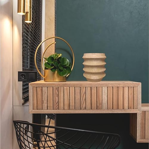 Miniatura 5 de Manis Zuo 8H Modern Farmhouse Vase for Flowers Plants, Flower vase with Rock Texture,Large Capacity for Flower Arrangement, for Table centerpieces,