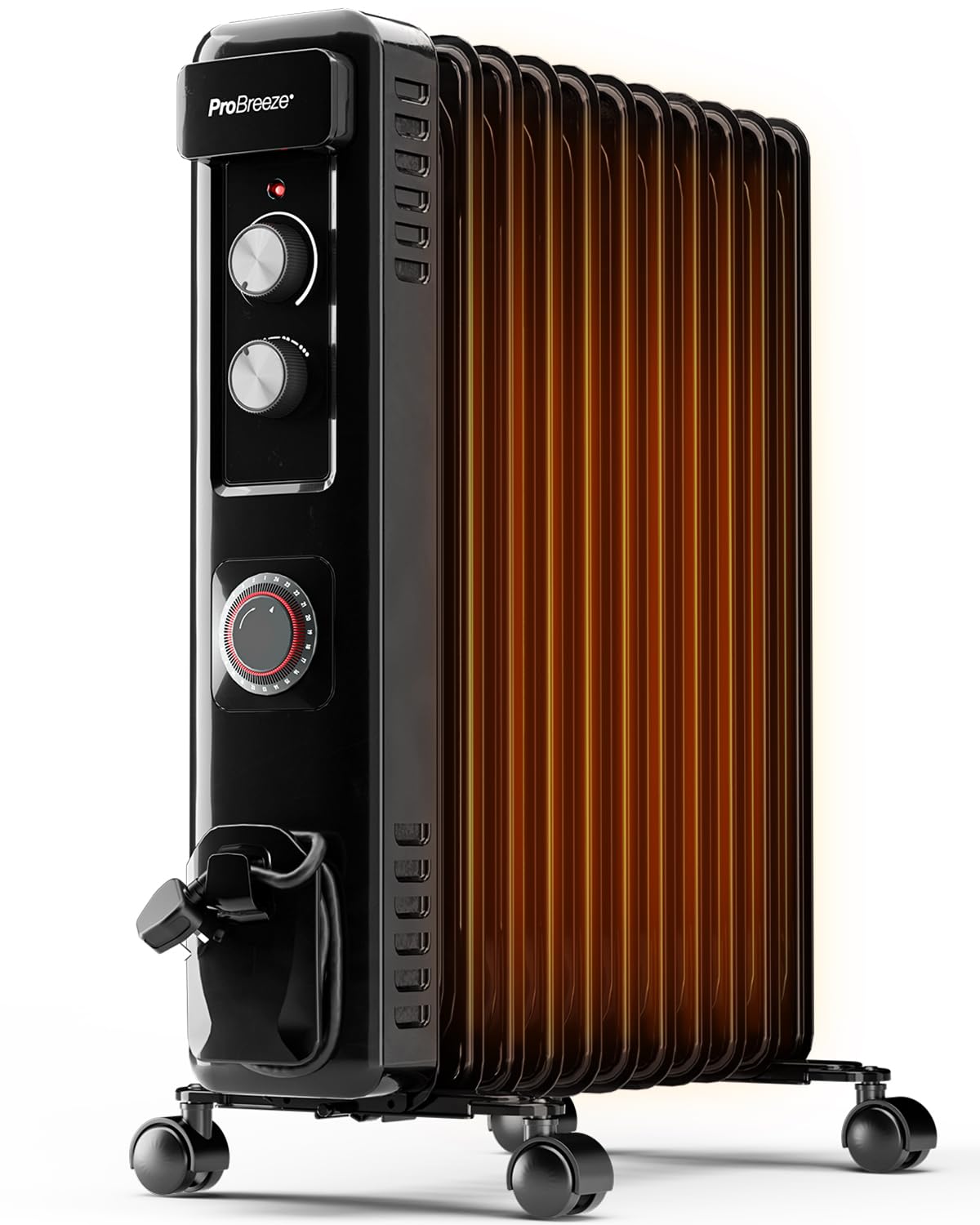 Radiatore Ad Olio Elettrico Pro Breeze 2500W, 11 Elementi, 3 Livelli Di Calore, Timer, Termostato, Sicurezza Antiribaltamento