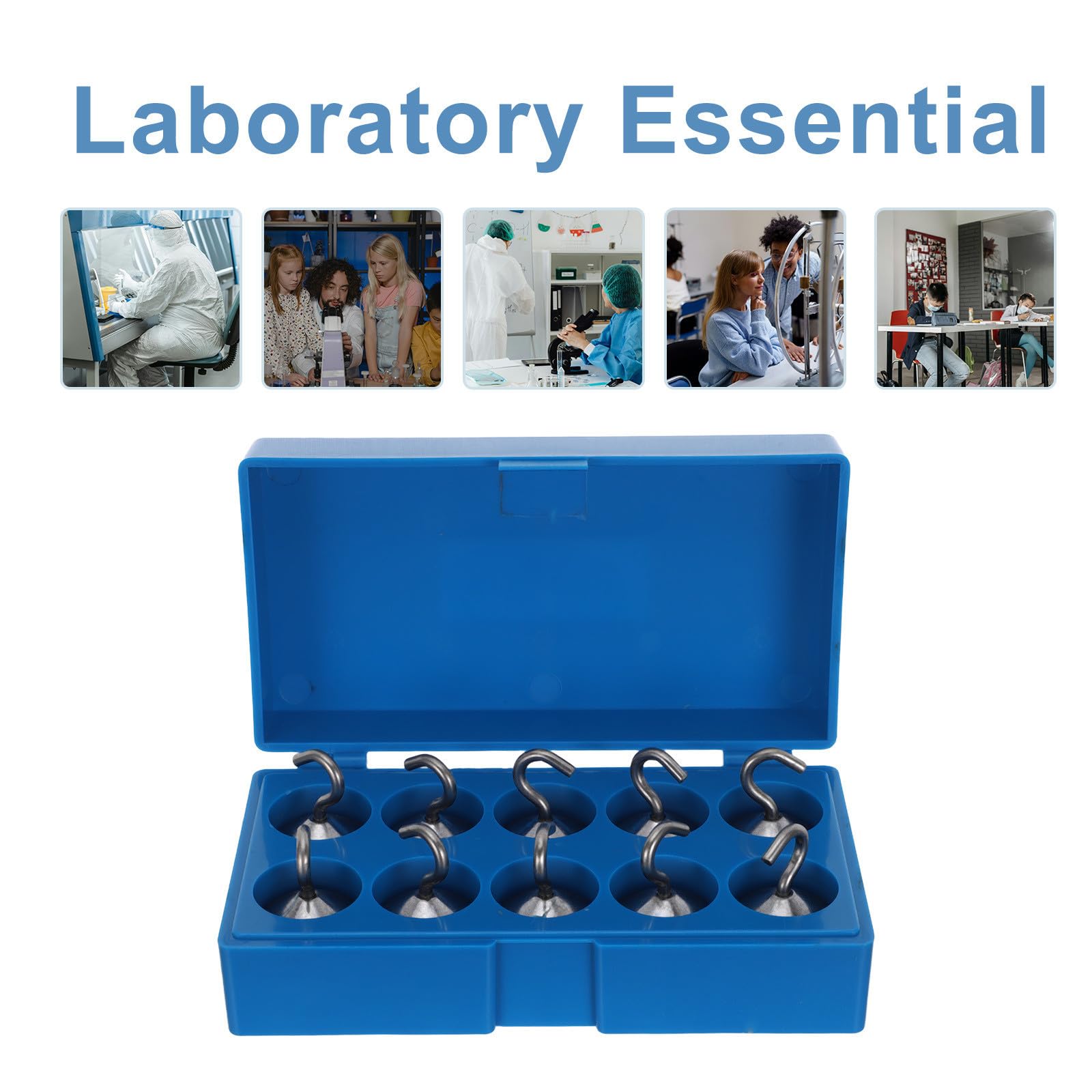 Abaodam Set di 10 Pesi di Calibrazione da 50g Gancio in Acciaio Argento, Precisi e Facili da Usare per Esperimenti di Laboratorio e Bilance Digitali