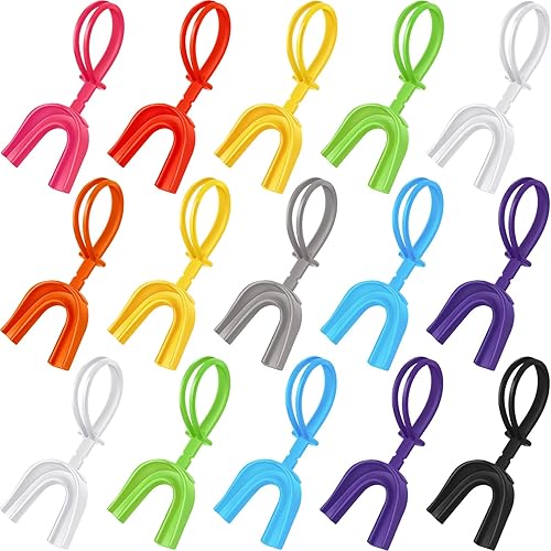 Dunzy 20 protectores bucales de fútbol con correa para deportes a granel, protector bucal de fútbol a granel, protector bucal para lucha libre,