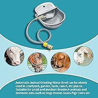 Vista 6 de Recipiente automático de agua potable para animales, bebedero de acero inoxidable 304 para perro, caballo, cabra, cerdo, vaca, dispensador de agua