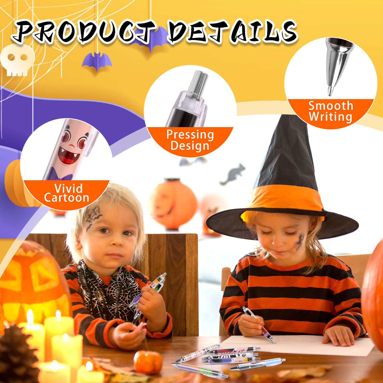 JOFONY 12er Set Halloween Kugelschreiber - Lustige Gruselstifte Für Schule & Büro