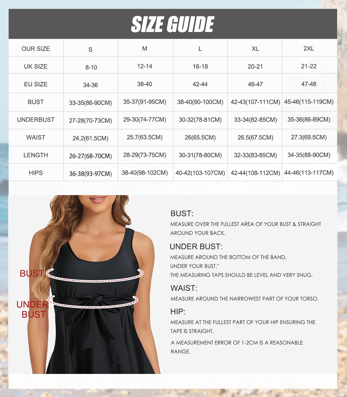 Genfien Traje de Baño Mujer Bañador 2 Piezas Tankinis Swimsuit Top Estampado Push up Swimwear