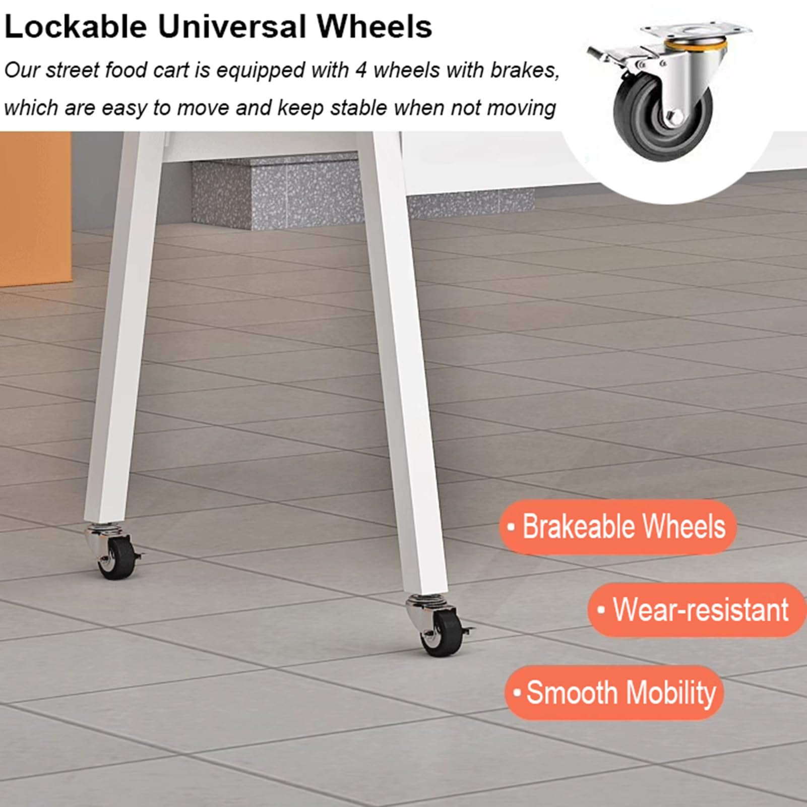 Carrello pieghevole con ruote per bancarelle di mercato - Giallo Street Food Vendor Trolley con baldacchino per mercati notturni uso commerciale 130x60x200 cm