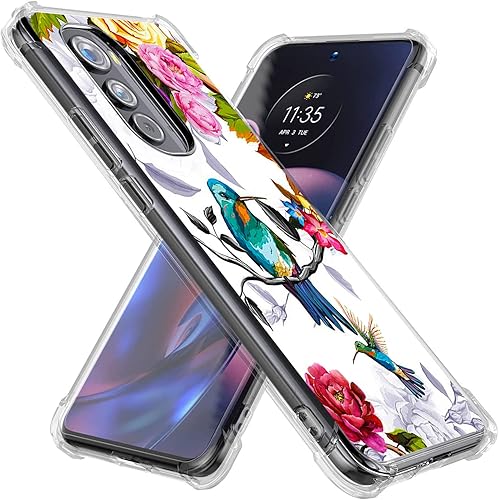 Miniatura 2 de Funda para Motorola Edge 2022, colibrí en flores, protección contra caídas de pájaros, funda a prueba de golpes, carcasa protectora de cuerpo
