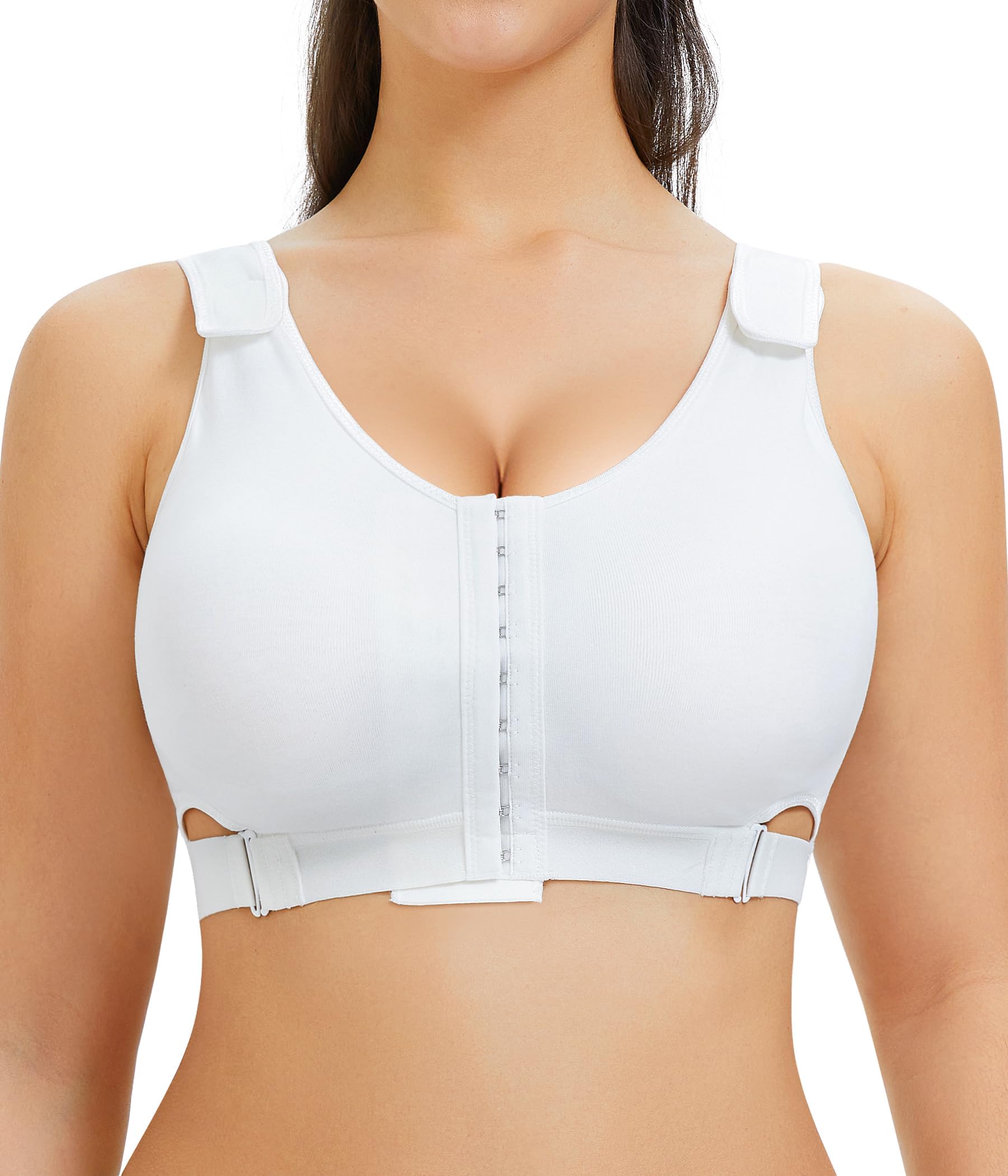 CYDREAMWomen Front Closure Post Surgery Compression Everyday Bras Breast Surgery Mastectomy Bra Wireless Adjustable Straps