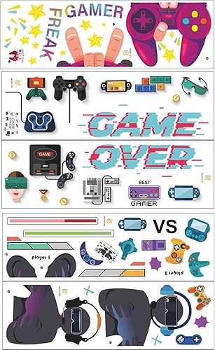DEKOSH Juego completo de decoración de sala de juegos para niños paquete de arte de pared con 35 calcomanías decorativas para juegos para decoración
