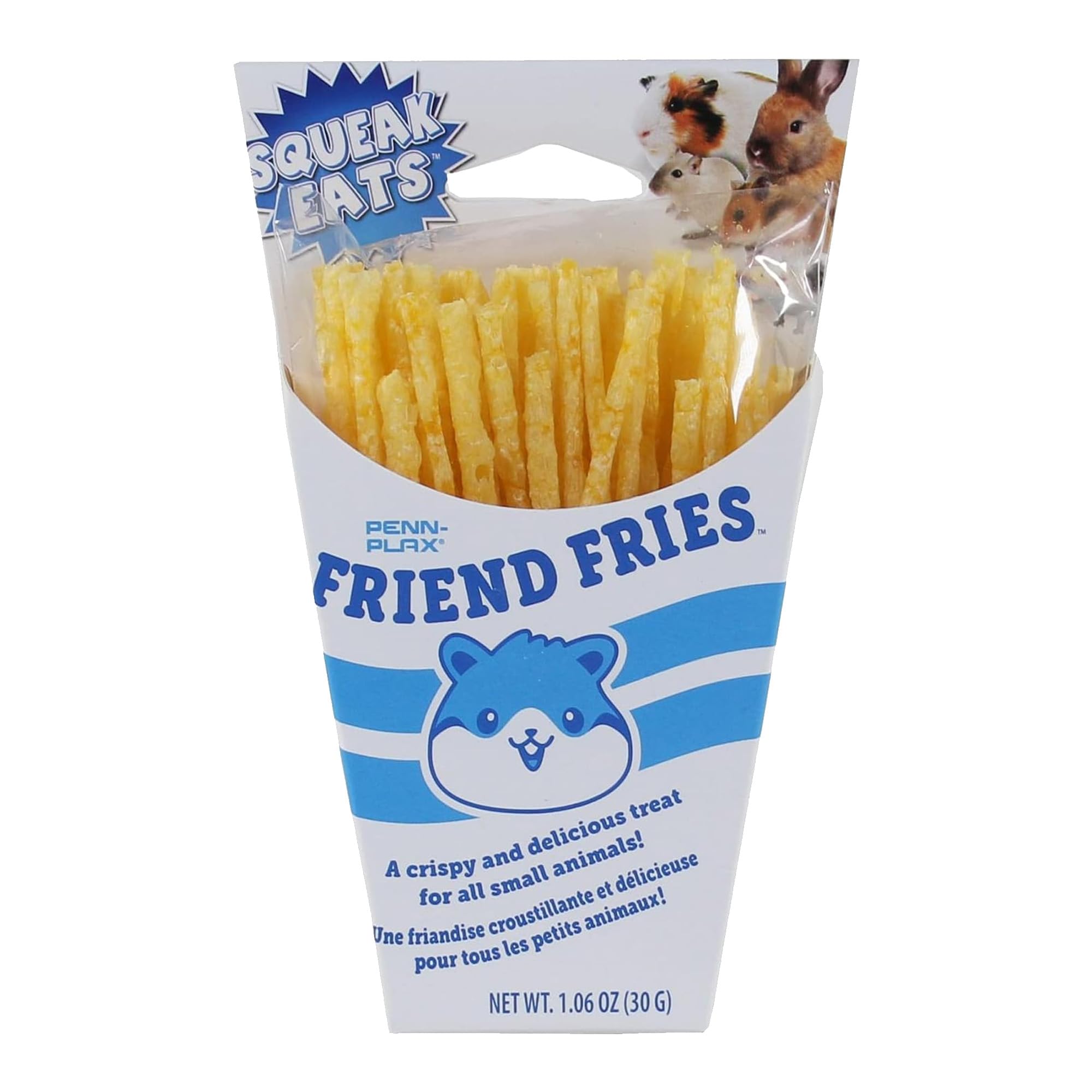 Penn-Plax Squeak Eats Friend Fries - Crispy and Delicious Small Animal Treats - Fun Fry-Shaped Snack for Rabbit, Rat, Hamster - Great for Bonding, Training and Enrichment - Easy to Serve 1.06 oz Pack