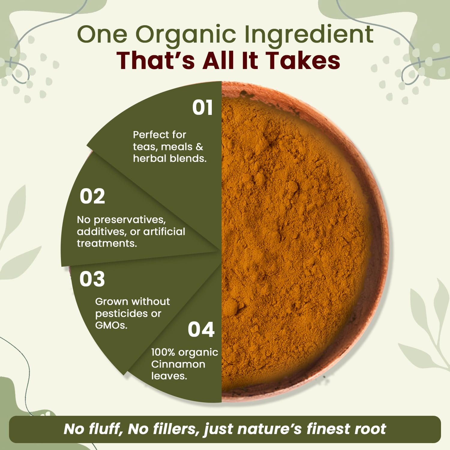 Organic Way True Ceylon Cinnamon Powder | Organic & Kosher Certified | Raw, Vega, Non-GMO & Gluten Free | Freshly Grounded Premium Cinnamon | Resealable Bag | Origin-Sri Lanka (2LBS / 32Oz.)