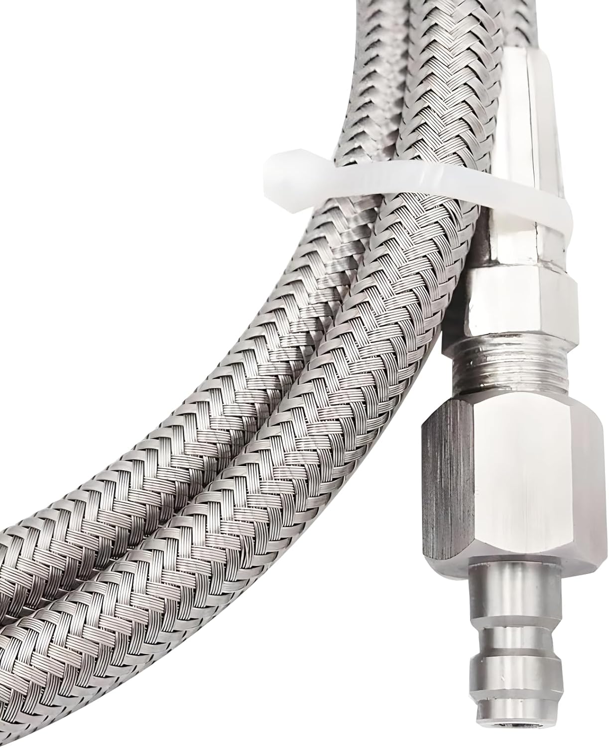 Paintball Filling Hose Whip Extension Stainless Steel Air Fill Station & Charging System with Quick Disconnect 60inch - Image 4