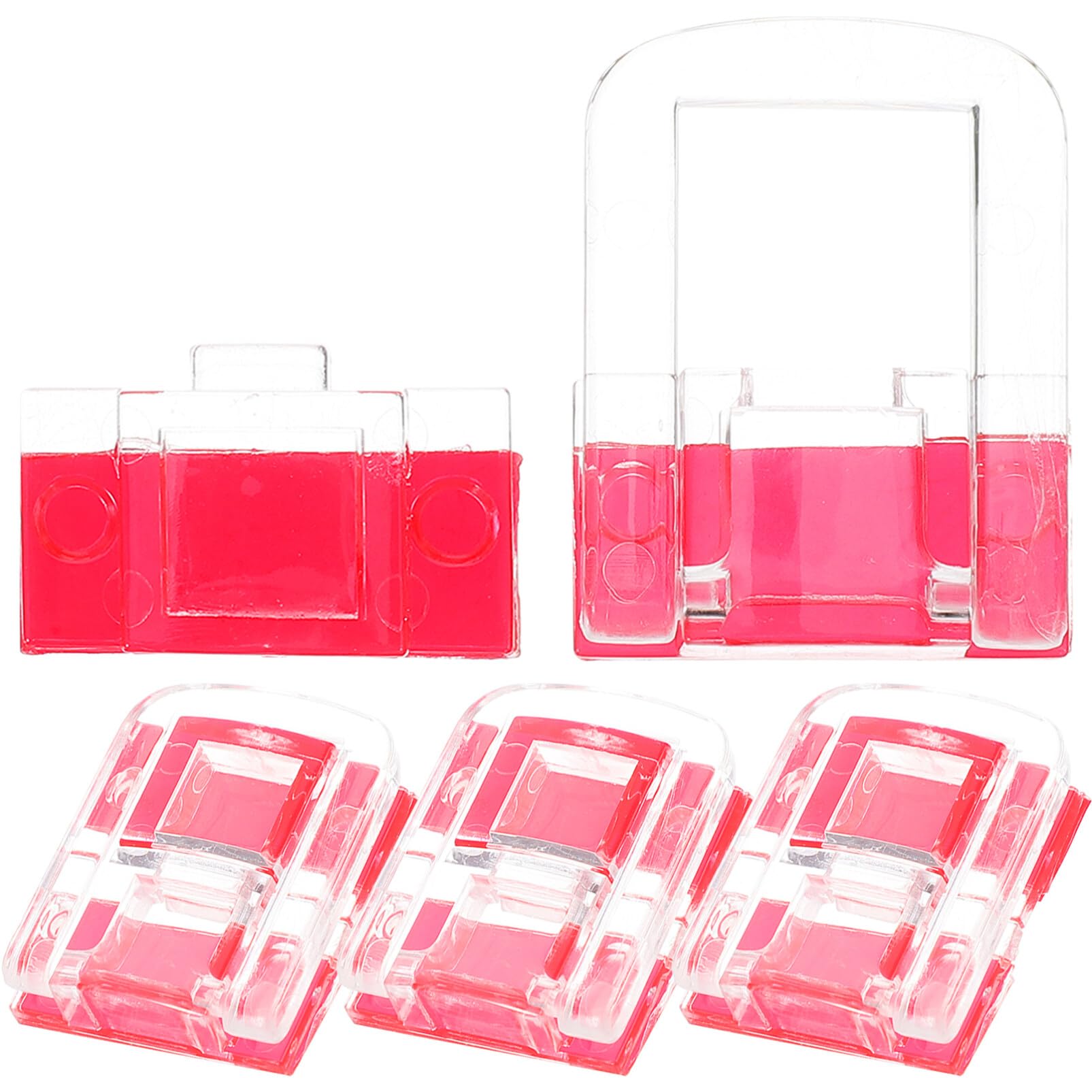 Housoutil 4pcs Mini Hinge Hasp Clear Acrylic Lock Hasp Buckles Clear Box Hinge Latch Hasp Lock Mini Acrylic Clasp Hasp Latch for Mini Doors Jewelry Box Mini Cabinet