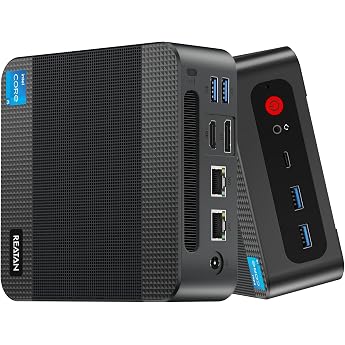 Reatan Mini PC with Core i5 12450H up to 4.4GHz 16GB DDR4 512GB M.2 PCIe3.0 SSD Mini Computer 4K HDMI/Type-C/WiFi 6/BT5.2/Dual Gigabit LAN