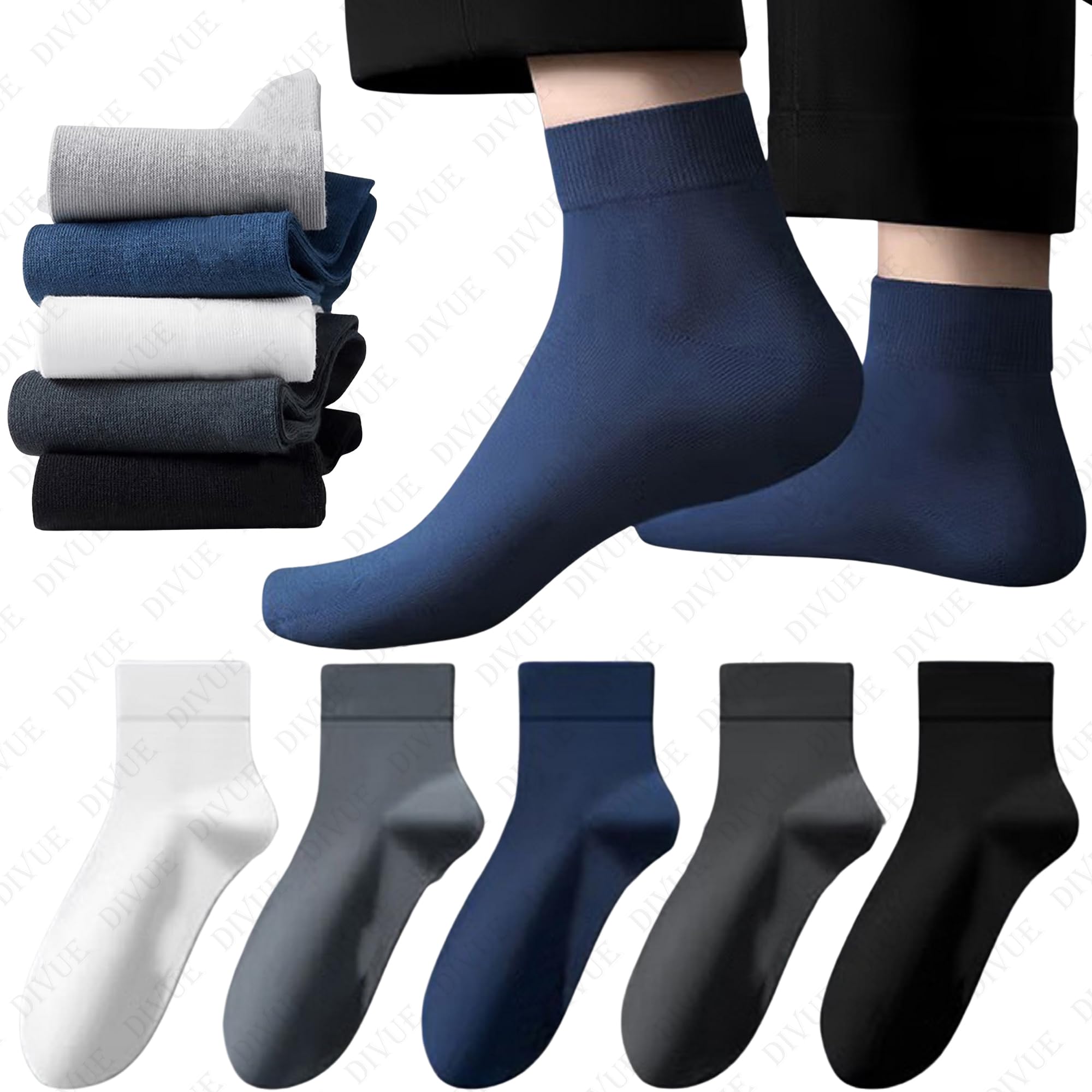 Ankle Length Socks for Men & Women | 5 Pair Multi Color Combo Pack | Soft Cotton Rich Fabric | Everyday Comfort Fit | Breathable, Sweat Absorbent & Durable Casual Sports Socks-image-15