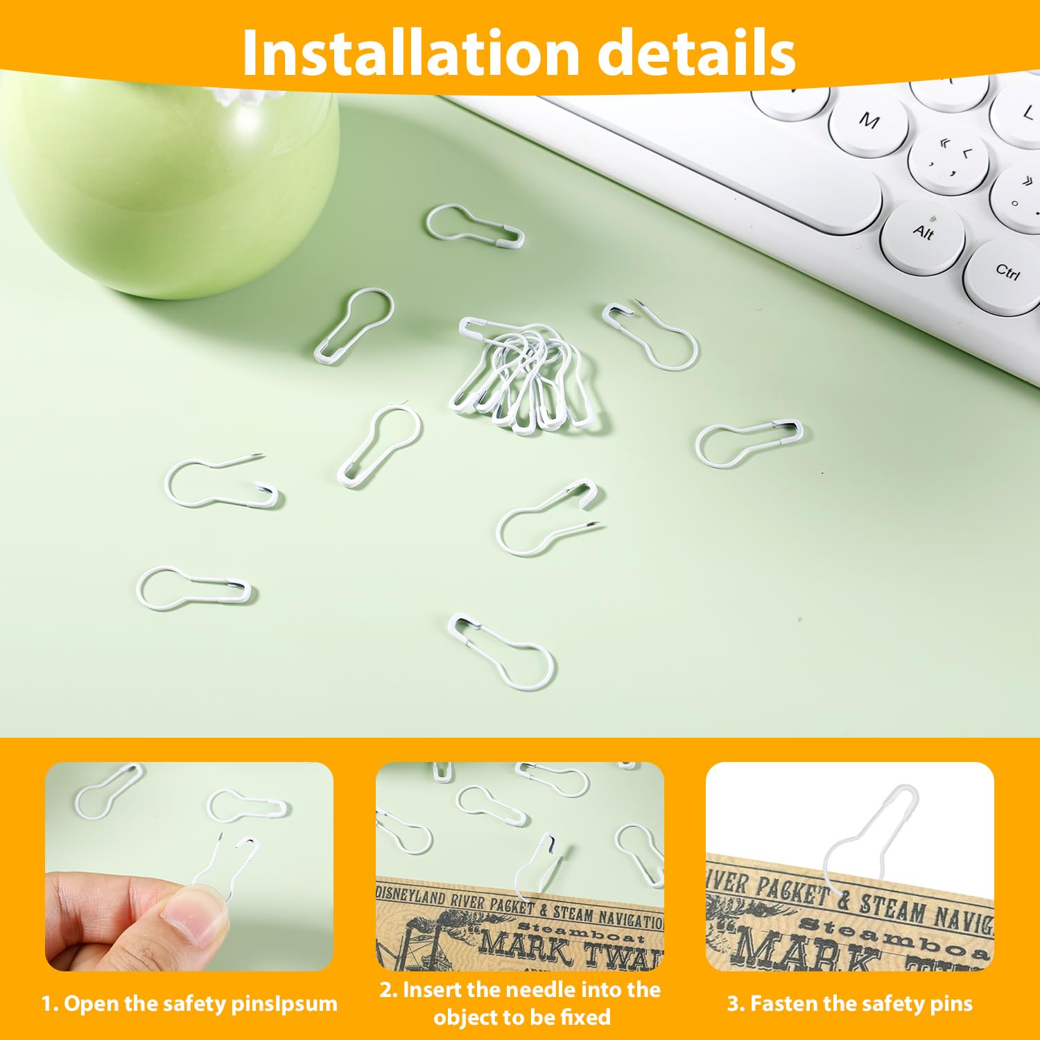 500 Spille Da Balia In Acciaio Nichelato | 22x10mm | Forma A Guardia | Per Cucito E Artigianato - Foto 13