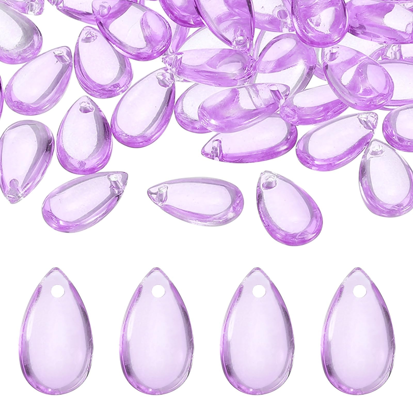 PATIKIL Teardrop Beads, Crystal Tear Drop, 50Pcs Dark Purple